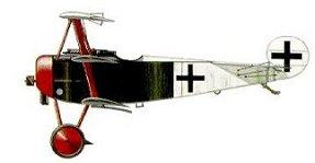 German Aeroplane, bi-winged; with a White Flag and Black Cross